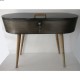 Console coffré métal noir acier/bois sapin 